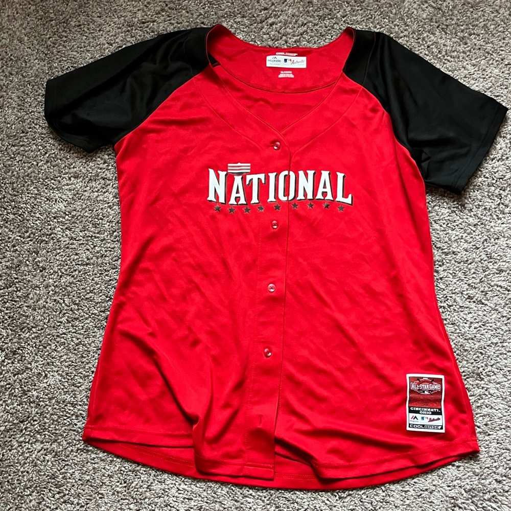 Cincinnati Reds 2015 Allstar Game Majestic Red and Black Kids Jersey